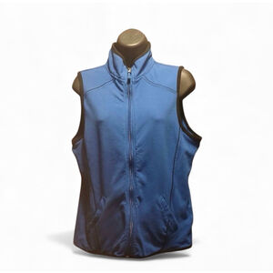 Erika Sport Women's Medium Cotton Blend Full Zip Active Vest Blue (JC239)
